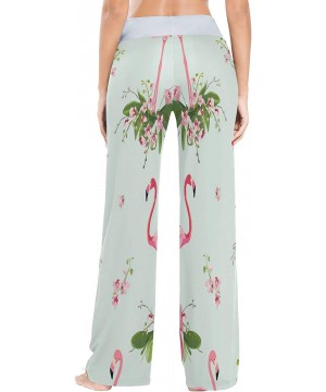 Bottoms Flamingos Bird Leaves Women's Pajama Pants Comfy Drawstring Lounge Pants Sleepwear - CG19DSUWYR8