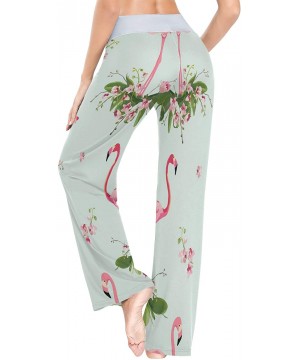 Bottoms Flamingos Bird Leaves Women's Pajama Pants Comfy Drawstring Lounge Pants Sleepwear - CG19DSUWYR8