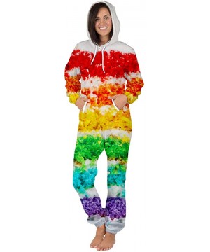 Sleep Sets Unisex Adult Fashion Romper Onesie Hooded 3D Printed Zipper Jumpsuits - Bes025 - CU18XAT4TW5