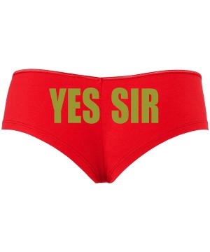 Panties Yes Sir Master Daddy DDLG Red Boyshort for Daddys Little Slut - Gold - CN18SW24R0O