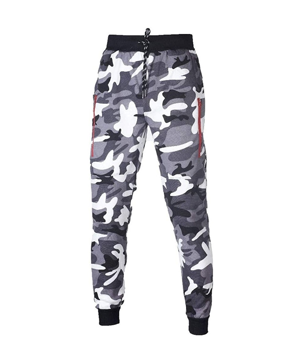 Thermal Underwear Fashion Men's to Keep Warm Zipper Winter Comfortable Camouflage Sweat Pants Casual Slim Sweatpants Track Pa...