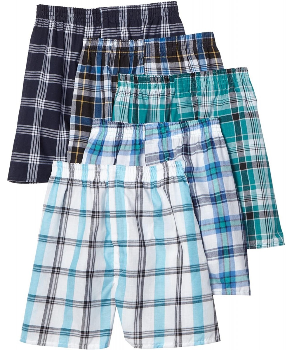 Boxers Men's Woven Tartan and Plaid Boxer Multipack - Assorted Plaid - C2116D0HMC7