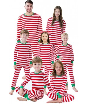 Sets Matching Family Pajamas Christmas Boys and Girls Red Striped Baby Clothes Mum and Me Pjs Women Men - Women-stripe - CD18...