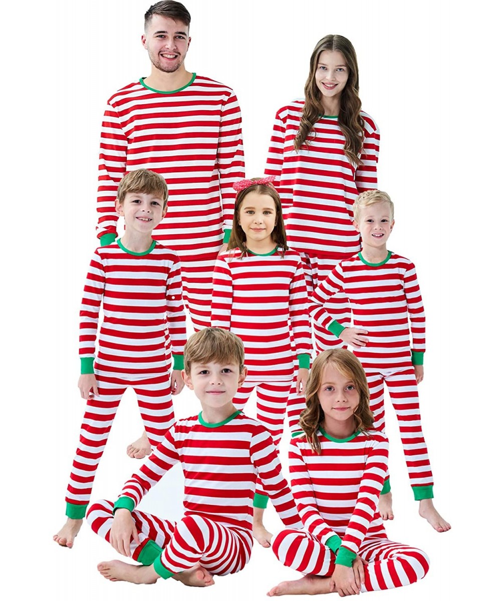 Sets Matching Family Pajamas Christmas Boys and Girls Red Striped Baby Clothes Mum and Me Pjs Women Men - Women-stripe - CD18...