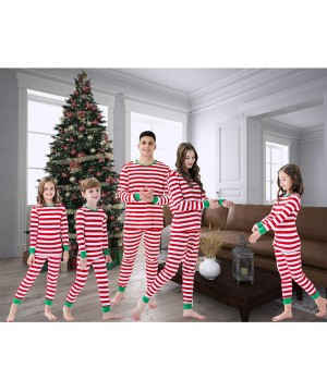 Sets Matching Family Pajamas Christmas Boys and Girls Red Striped Baby Clothes Mum and Me Pjs Women Men - Women-stripe - CD18...