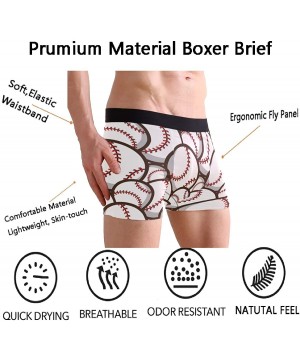 Boxer Briefs Men's Fashion Pattern Waistband Boxer Brief Stretch Swimming Trunk - Baseball - C818Q0Z7M7C