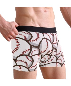 Boxer Briefs Men's Fashion Pattern Waistband Boxer Brief Stretch Swimming Trunk - Baseball - C818Q0Z7M7C