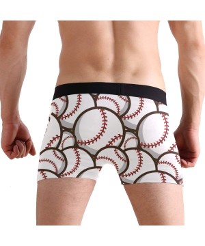 Boxer Briefs Men's Fashion Pattern Waistband Boxer Brief Stretch Swimming Trunk - Baseball - C818Q0Z7M7C