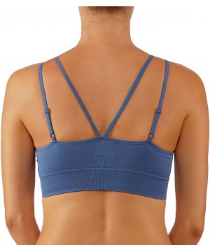 Bras Women's Yoga Bra with Criss Cross Adjustable Straps Medium Support Workout Top Sports and Fashion 2 in 1. - Bsb45-denim ...