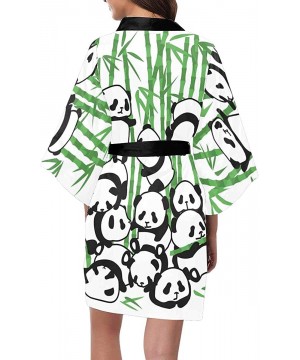 Robes Custom Panda Graphic Abstract Women Kimono Robes Beach Cover Up for Parties Wedding (XS-2XL) - Multi 2 - C6194X9H2UO