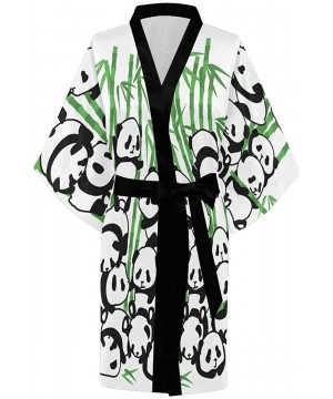 Robes Custom Panda Graphic Abstract Women Kimono Robes Beach Cover Up for Parties Wedding (XS-2XL) - Multi 2 - C6194X9H2UO