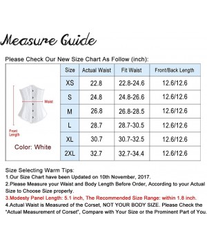 Bustiers & Corsets Women's Double Heavy Spiral Steel Boned Underbust Waist Cincher Corset - Off-white - C111NIUU871