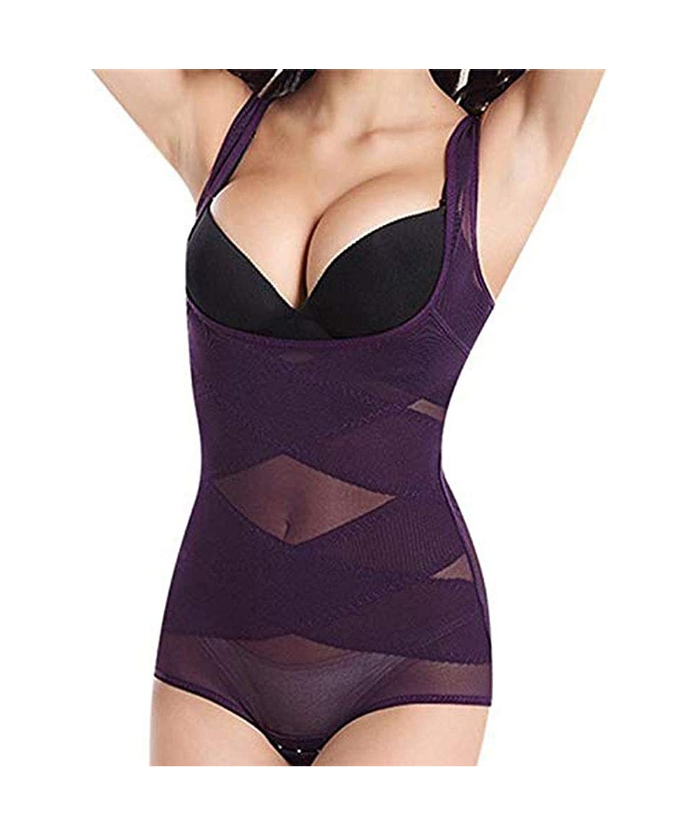 Bustiers & Corsets Women's Waist Slimming Corset Neoprene Shaper Vest Ladies Underwear Bodysuit Underwear - Purple - CA194MRQ50M