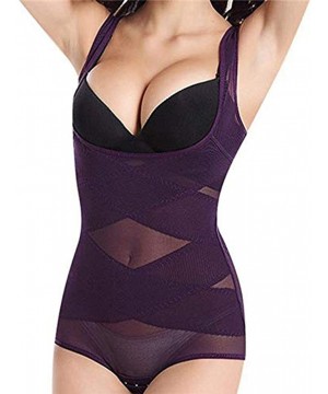 Bustiers & Corsets Women's Waist Slimming Corset Neoprene Shaper Vest Ladies Underwear Bodysuit Underwear - Purple - CA194MRQ50M