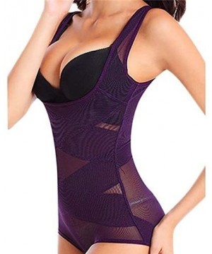 Bustiers & Corsets Women's Waist Slimming Corset Neoprene Shaper Vest Ladies Underwear Bodysuit Underwear - Purple - CA194MRQ50M