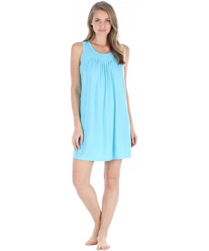 Nightgowns & Sleepshirts Women's Soft Lightweight Sleepwear - Gown - Caribbean Blue - C012LNVYE5D