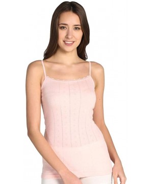 Camisoles & Tanks Camisole for Women- 100% Cotton- Airy Soft Comfy Cami Tank Tops Lace Undershirt - Pink - CV18SSD4MY7