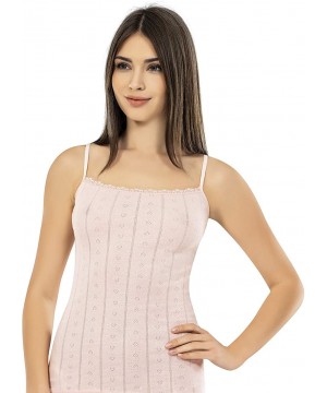 Camisoles & Tanks Camisole for Women- 100% Cotton- Airy Soft Comfy Cami Tank Tops Lace Undershirt - Pink - CV18SSD4MY7