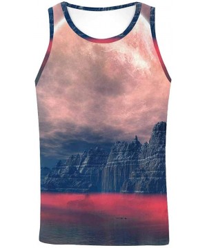 Undershirts Men's Muscle Gym Workout Training Sleeveless Tank Top African Lion in The Desert - Multi6 - CZ19D0INLI6