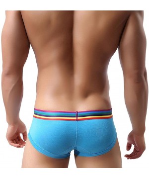 Boxer Briefs Underwear- Men's Sexy Modal Shorts Boxers Briefs Soft Underpants - Sky Blue - CX12D94BXO7