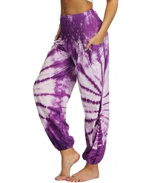 Bottoms Women's Comfy Bohemian Tapered Harem Loose Yoga Tie Dye Pajama Lounge Pant - Colour 06 - CM19C4XWR3H