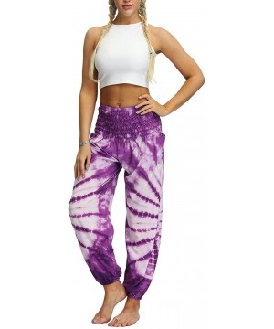 Bottoms Women's Comfy Bohemian Tapered Harem Loose Yoga Tie Dye Pajama Lounge Pant - Colour 06 - CM19C4XWR3H