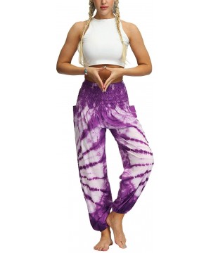 Bottoms Women's Comfy Bohemian Tapered Harem Loose Yoga Tie Dye Pajama Lounge Pant - Colour 06 - CM19C4XWR3H