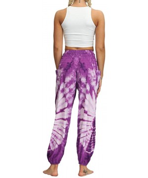 Bottoms Women's Comfy Bohemian Tapered Harem Loose Yoga Tie Dye Pajama Lounge Pant - Colour 06 - CM19C4XWR3H