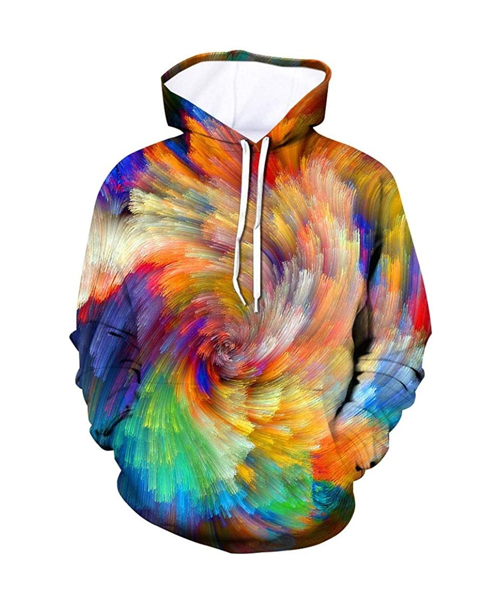 Sleep Tops Men's Patterns Print 3D Digital Geometric Printed Sweaters Fashion Hoodies Sweatshirts Pullover - Multicolor C - C...