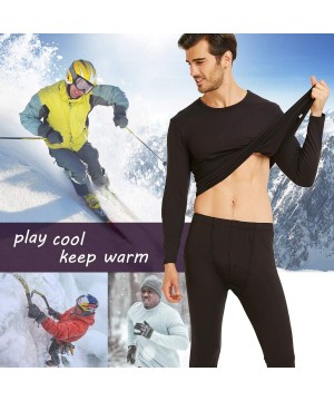 Thermal Underwear Thermal Underwear for Men Self-Heating Long Johns Men's Ultra Soft Warm Base Layer Long Sleeve Top & Bottom...