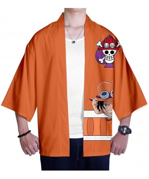 Robes Men's Kimono Cardigan Front Open Casual Breathable Loose Anime One Piece Cartoon Character Lightweight Top - Cartoon Ac...