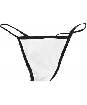 G-Strings & Thongs Men's Micro Low Rise Lingerie Thong Underwear G-String Thongs Bikini Briefs - White - CO197Y546O3