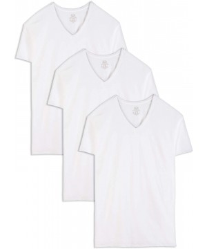 Undershirts Men's Big and Tall Tag-Free Underwear & Undershirts - Tall Man - V Neck - 3 Pack - CQ11DFI2IHT