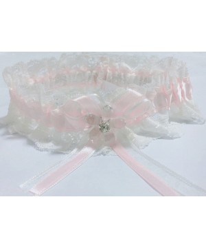 Garters & Garter Belts Vintage Stretch Lace Wedding Garter Belt with Bowknot for Bridal and Bridesmaid - Pink a - CE18ECLYC9O