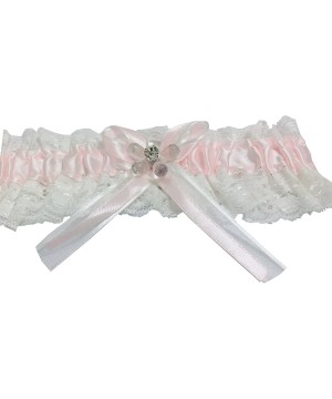 Garters & Garter Belts Vintage Stretch Lace Wedding Garter Belt with Bowknot for Bridal and Bridesmaid - Pink a - CE18ECLYC9O