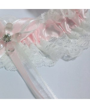 Garters & Garter Belts Vintage Stretch Lace Wedding Garter Belt with Bowknot for Bridal and Bridesmaid - Pink a - CE18ECLYC9O