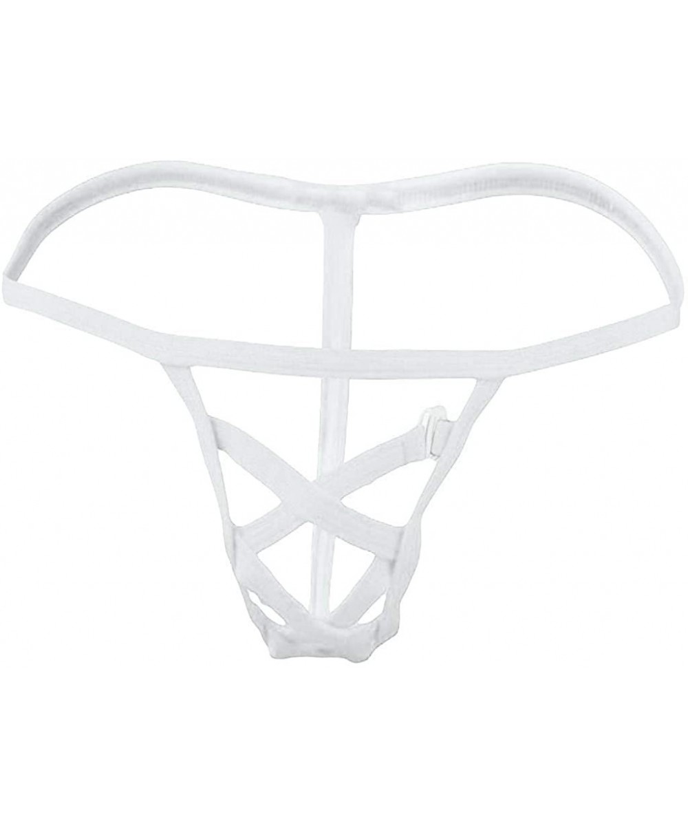 G-Strings & Thongs Men's Cross Bandage G-String T-Back Rope Sexy Hollow Lace Pouch Temptation Backless Underwear Lingerie Tho...