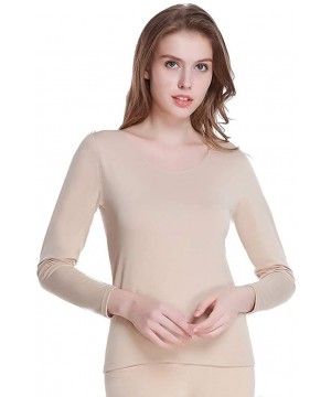 Thermal Underwear The New Womens Winter Warm Thermal Underwear Set Brushed Lined Seamless Round Neck Tops Long Warm Underwear...