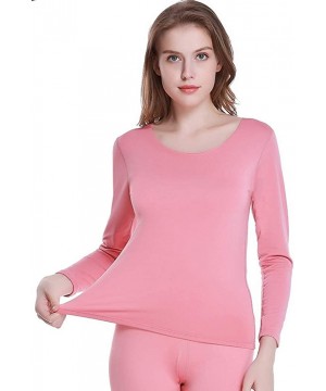 Thermal Underwear The New Womens Winter Warm Thermal Underwear Set Brushed Lined Seamless Round Neck Tops Long Warm Underwear...