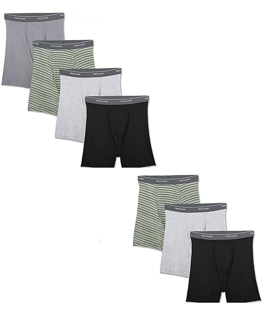 Boxer Briefs Men's Tag-Free Boxer Brief (Pack of 7) - 7pack(solid/Stripe) - CE18OE5D640