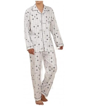 Sleep Sets Men's Cotton Nightwear Summer Long Sleeve 2-Piece Pajama/Sleepwear Set - As4 - C519E7EXAS8