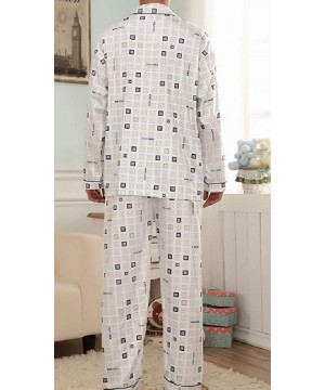 Sleep Sets Men's Cotton Nightwear Summer Long Sleeve 2-Piece Pajama/Sleepwear Set - As4 - C519E7EXAS8