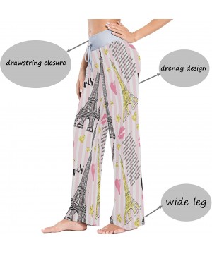 Bottoms Paris Memories Eiffel Tower Women's Pajama Pants Lounge Sleep Wear - Multi - CA19CK4DH5C