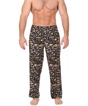 Sleep Bottoms Mens Beer & More Beer Fun Prints Pajama & Lounge Pants - Army Icons - CL110XWRRBR