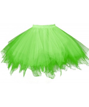 Shapewear Women's 1950s Vintage Petticoats Crinolines Bubble Tutu Dance Half Slip Skirt - Fluorescent Green - C218NONHDI8