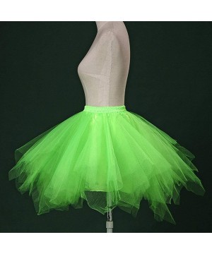 Shapewear Women's 1950s Vintage Petticoats Crinolines Bubble Tutu Dance Half Slip Skirt - Fluorescent Green - C218NONHDI8