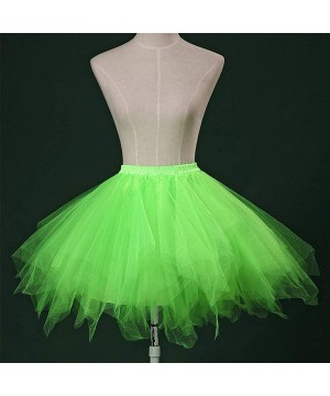 Shapewear Women's 1950s Vintage Petticoats Crinolines Bubble Tutu Dance Half Slip Skirt - Fluorescent Green - C218NONHDI8