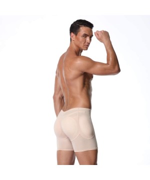 Shapewear Men Butt Lifter Shapewear Butt Shaper Boxer Padded Enhancing Underwear Tummy Control - White（middle-waisted） - CI18...