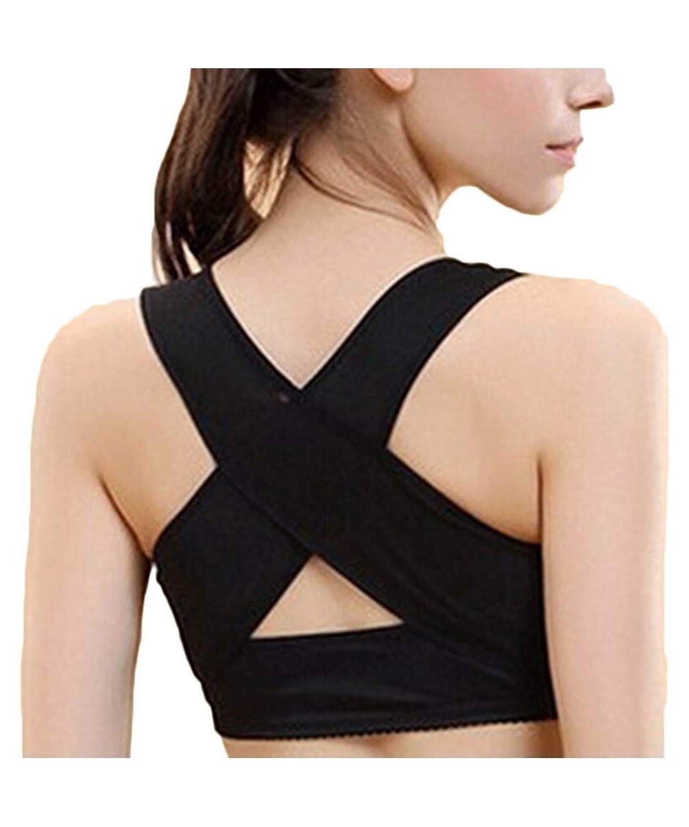 Shapewear Women's Cross Back Posture Corrector Shapewear Push up Bra Chest Support Body Shaper Vest Tank Top - Black - CY18NN...