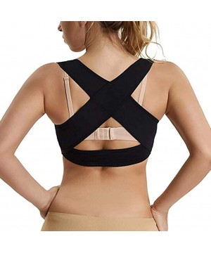 Shapewear Women's Cross Back Posture Corrector Shapewear Push up Bra Chest Support Body Shaper Vest Tank Top - Black - CY18NN...